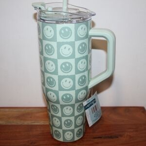 Smiley Face Tumbler with Straw 40oz